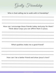 Godly Friendship Resource