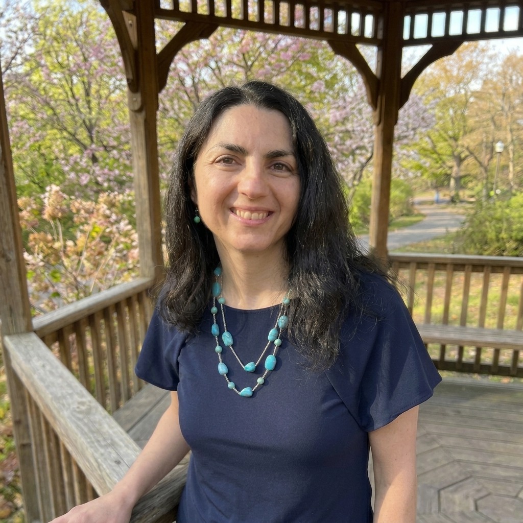 Nikki Evanson in a gazebo in spring